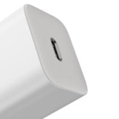 BASEUS Hitro polnilnik za iPhone Super Si 1C 20 W Power Delivery + kabel USB-C – Lightning 1 m, bel