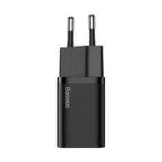 BASEUS Hitro polnilnik za iPhone Super Si 1C 20 W Power Delivery + kabel USB-C – Lightning 1 m črn