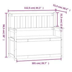 Vidaxl Klop črna 112,5x51,5x96,5 cm trdna borovina