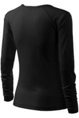 Malfini Ženska prilegajoča majica z izrezom V, črna, L