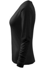 Malfini Ženska prilegajoča majica z izrezom V, črna, L