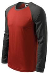 Malfini Moška kontrastna majica z dolgimi rokavi, marlboro rdeča, M