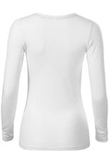 Malfini Ženska majica z dolgimi rokavi in globljim izrezom, bela, XS