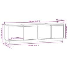 Vidaxl TV omarica črna 156x37x45 cm trdna borovina