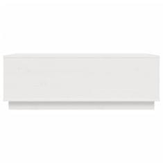 Vidaxl Klubska mizica bel 100x50x35 cm trdna borovina