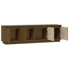 Vidaxl TV omarica medeno rjava 156x37x45 cm trdna borovina