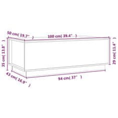 Vidaxl Klubska mizica bel 100x50x35 cm trdna borovina