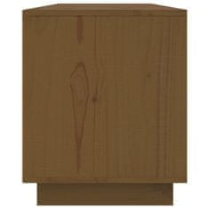 Vidaxl TV omarica medeno rjava 156x37x45 cm trdna borovina