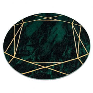 eoshop Koberec okrogel EMERALD exclusive 1022 glamur, eleganten marmor, geometrijska steklenica zelena / zlata ( - Velikost: krog 160 cm)