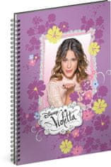 Spiralni zvezek Violetta - Cvetje, podložen, A5