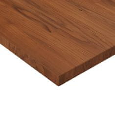 Vidaxl Kvadratna mizna plošča tem. rjava 70x70x2,5 cm trdna hrastovina