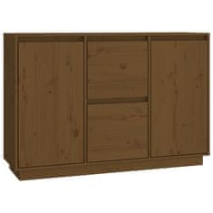 Vidaxl Komoda medeno rjava 111x34x75 cm trdna borovina