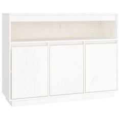 Vidaxl Komoda bela 104,5x34x80 cm trdna borovina