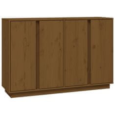 Vidaxl Komoda medeno rjava 120x35x80 cm trdna borovina
