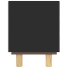 Vidaxl TV omarica Črna 105x30x40 cm trdna borovina in naravni ratan