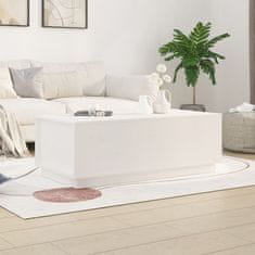 Vidaxl Klubska mizica bel 100x50x35 cm trdna borovina
