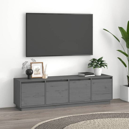 Vidaxl TV omarica siva 156x37x45 cm trdna borovina