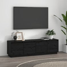 Vidaxl TV omarica črna 156x37x45 cm trdna borovina
