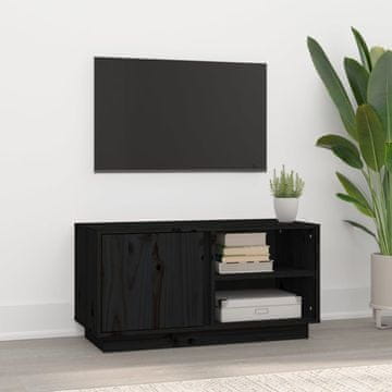 Vidaxl vidaXL TV omarica črna 80x35x40,5 cm masivni borov les