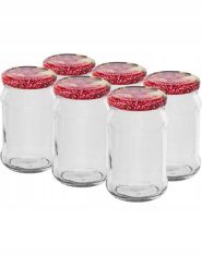 shumee Stekleni kozarec za konzerve z navojnim pokrovom 300 ml 6 kos