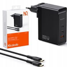 Mcdodo GAN Fast Mcdodo USB-C PD USB-A QC 100W univerzalni polnilec za prenosne računalnike CH-8105