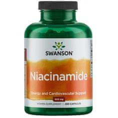 Swanson Nikotinamid vitamin B3 (niacinamid), 500 mg, 250 kapsul