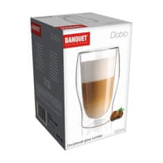 Banquet Dvostenski kozarec DOBLO 620 ml, širok, komplet 4 kosov