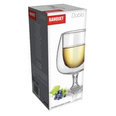 Banquet Dvostenski kozarec na nogi DOBLO 150 ml, komplet 4 kosov