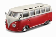 BBurago 1:32 Plus Volkswagen Van Samba Rdeča/bela