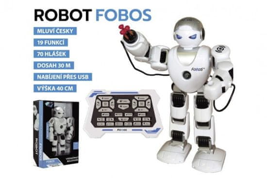 Teddies Robot RC FOBOS plastični interaktivni sprehod 40cm češki govori na baterijo z USB