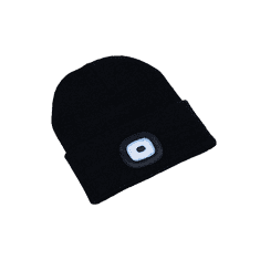 VivoVita Beanie Light – kapa z lučko (USB), črna
