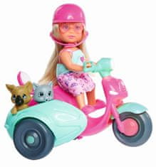 Simba Lutka Evička na skuterju s stransko prikolico