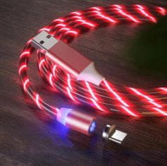 hurtnet 3v1 mikro tip-c USB LED magnetni kabel za prenos in polnjenje telefonov 1m
