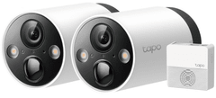 TP-Link Tapo C420S2 3,18mm zunanja nadzorna kamera, dnevna/nočna, brezžična, WiFi 2K QHD, črno/bela, 2 kosa