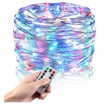 shumee Žične luči 50x LED večbarvne 5M + daljinski upravljalnik z napajanjem preko USB