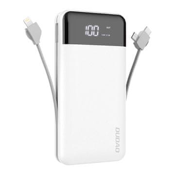 DUDAO K1Pro powerbank 20000mAh z vgrajenimi kabli, bela (K1Pro-white)