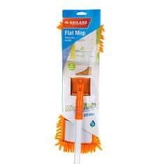 BRILANZ Ploski šenil mop s teleskopsko palico 120 cm, oranžna barva, komplet 3 kosov