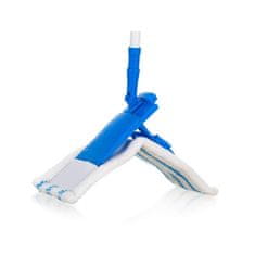 BRILANZ Ploski mop iz mikrovlaken s teleskopsko palico 120 cm, temno modra barva, komplet 3 kosov