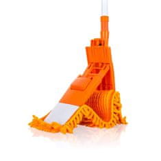 BRILANZ Ploski šenil mop s teleskopsko palico 120 cm, oranžna barva, komplet 3 kosov