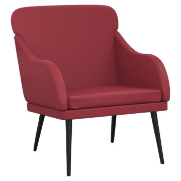 Vidaxl Naslanjač vinsko rdeč 63x76x80 cm umetno usnje