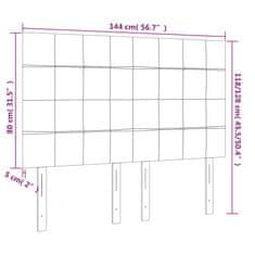 Vidaxl LED posteljno vzglavje svetlo sivo 144x5x118/128 cm blago