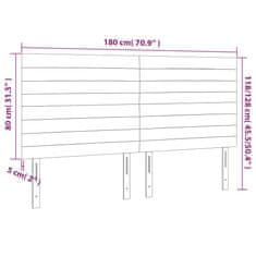 Vidaxl LED posteljno vzglavje svetlo sivo 180x5x118/128 cm žamet