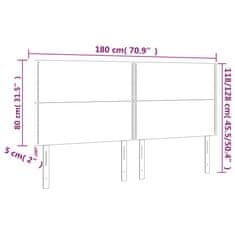 Vidaxl LED posteljno vzglavje svetlo sivo 180x5x118/128 cm blago