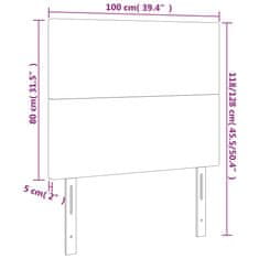 Vidaxl Posteljno vzglavje 2 kosa temno rjavo 100x5x78/88 cm blago
