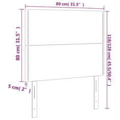 Greatstore LED posteljno vzglavje krem 80x5x118/128 cm blago