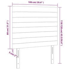 Vidaxl LED posteljno vzglavje temno zeleno 100x5x118/128 cm žamet
