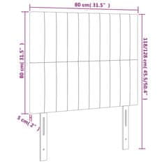 Vidaxl LED posteljno vzglavje svetlo sivo 80x5x118/128 cm žamet