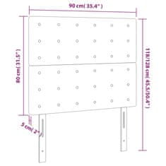 Vidaxl LED posteljno vzglavje temno modro 90x5x118/128 cm žamet