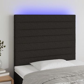Vidaxl vidaXL Vzglavje postelje z LED diodo črno 100x5x118/128 cm blago