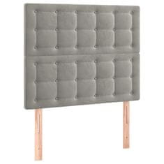 Vidaxl Box spring postelja z vzmetnico svetlo siva 120x200 cm žamet